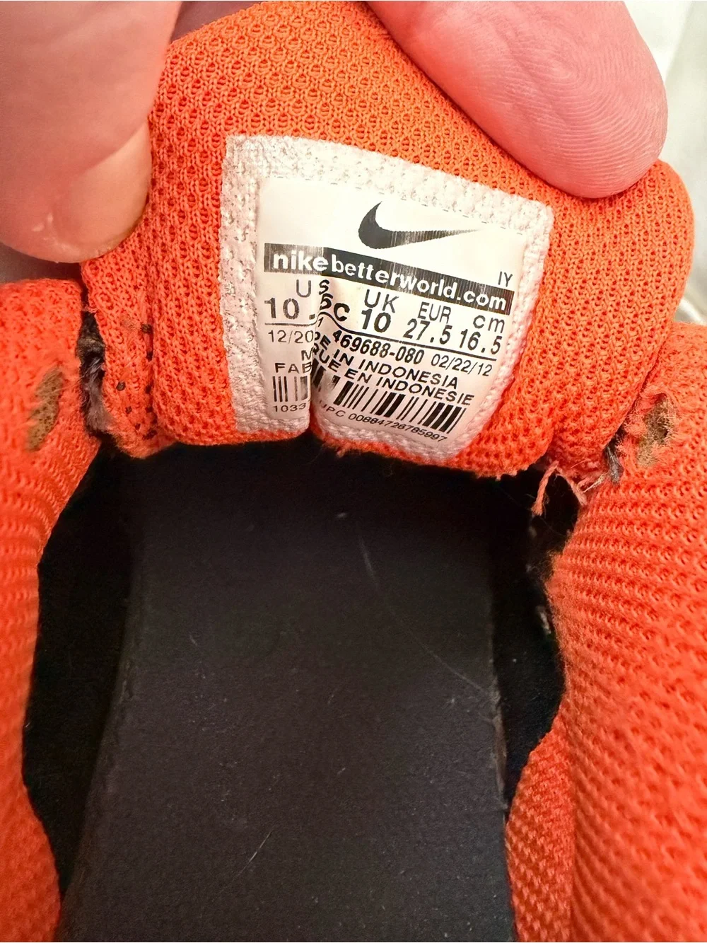 Nike Kids Black and Orange Mesh Sneakers